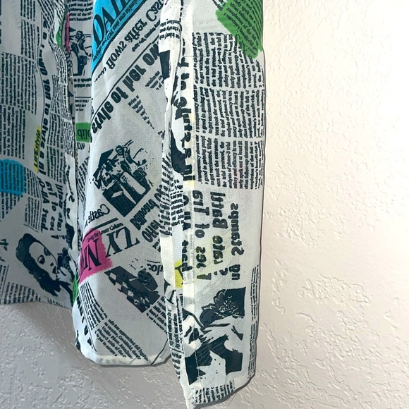 Live 4 Truth sheer news print tunic blouse or dress - Picture 5 of 8